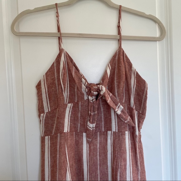 FOREVER 21 Striped Print Maxi Dress Tie Front - Picture 4 of 8